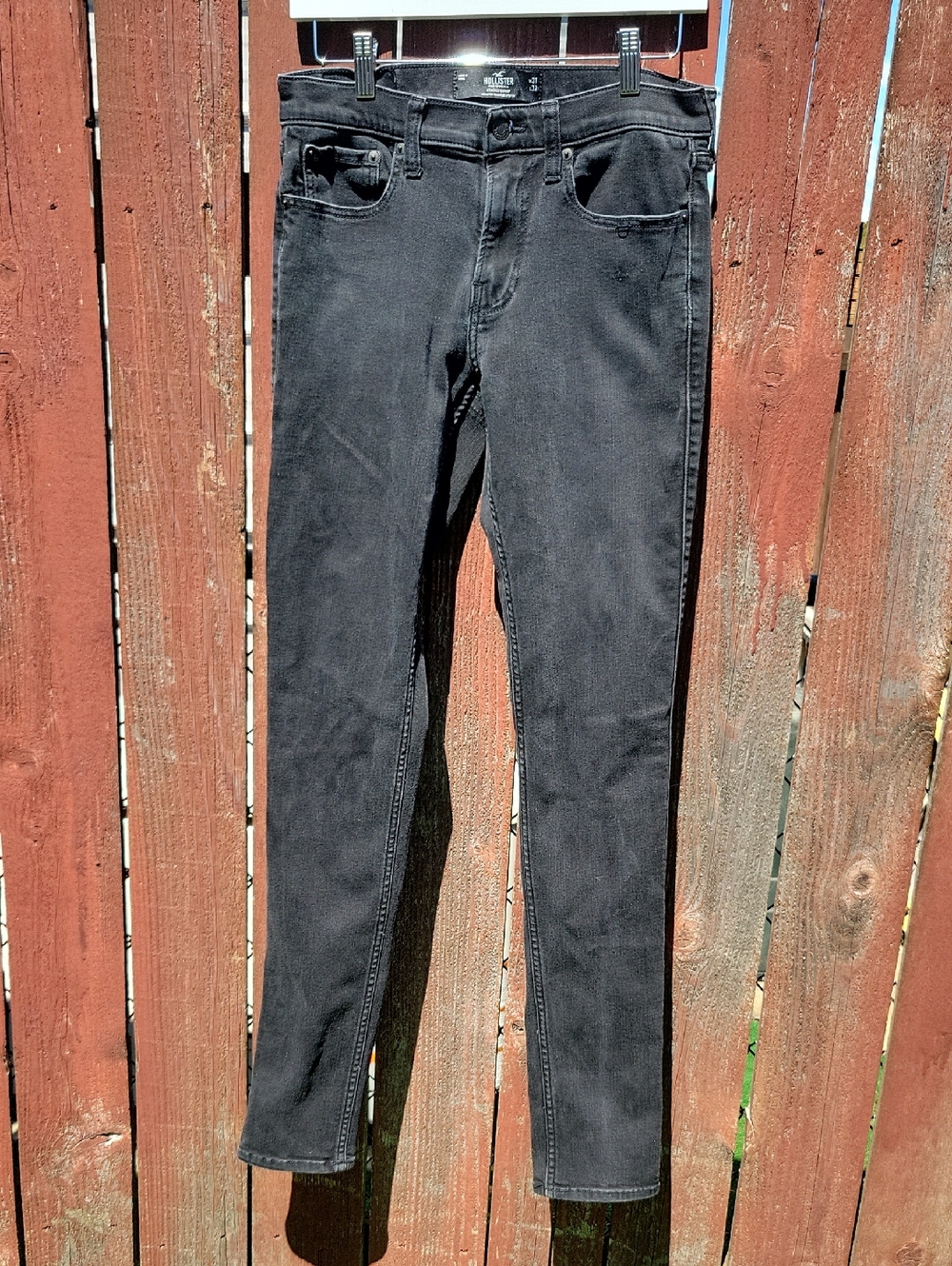 Hollister Stacked Skinny Jeans Mens 31x32 Black Advanced Stretch Denim Pants